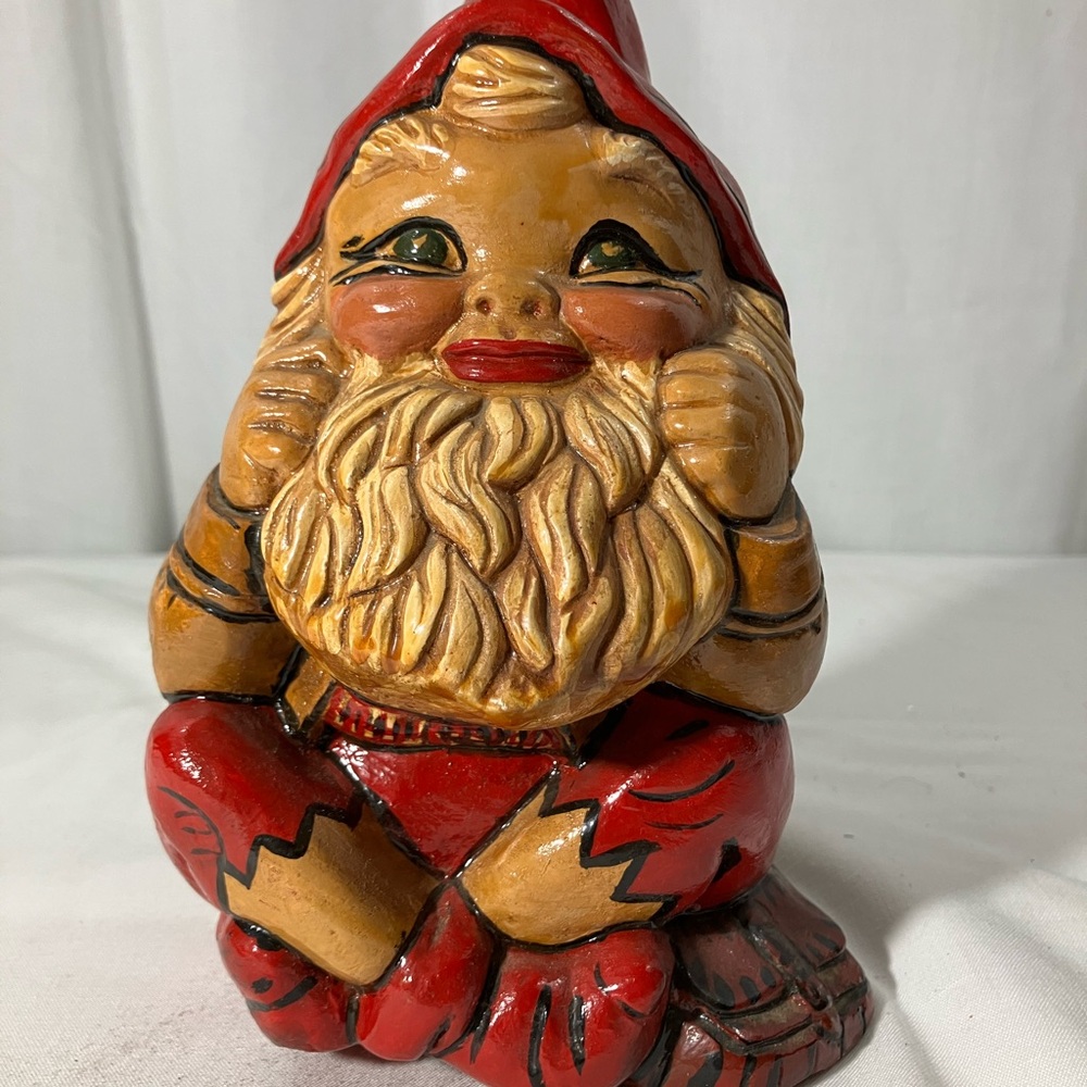Charming Red and Tan Gnome Figurine